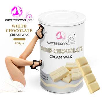 Professional Feel White Chocolate cream wax with 32 wax strips, Cream wax Hair Removal advance formula Wax (800 g)