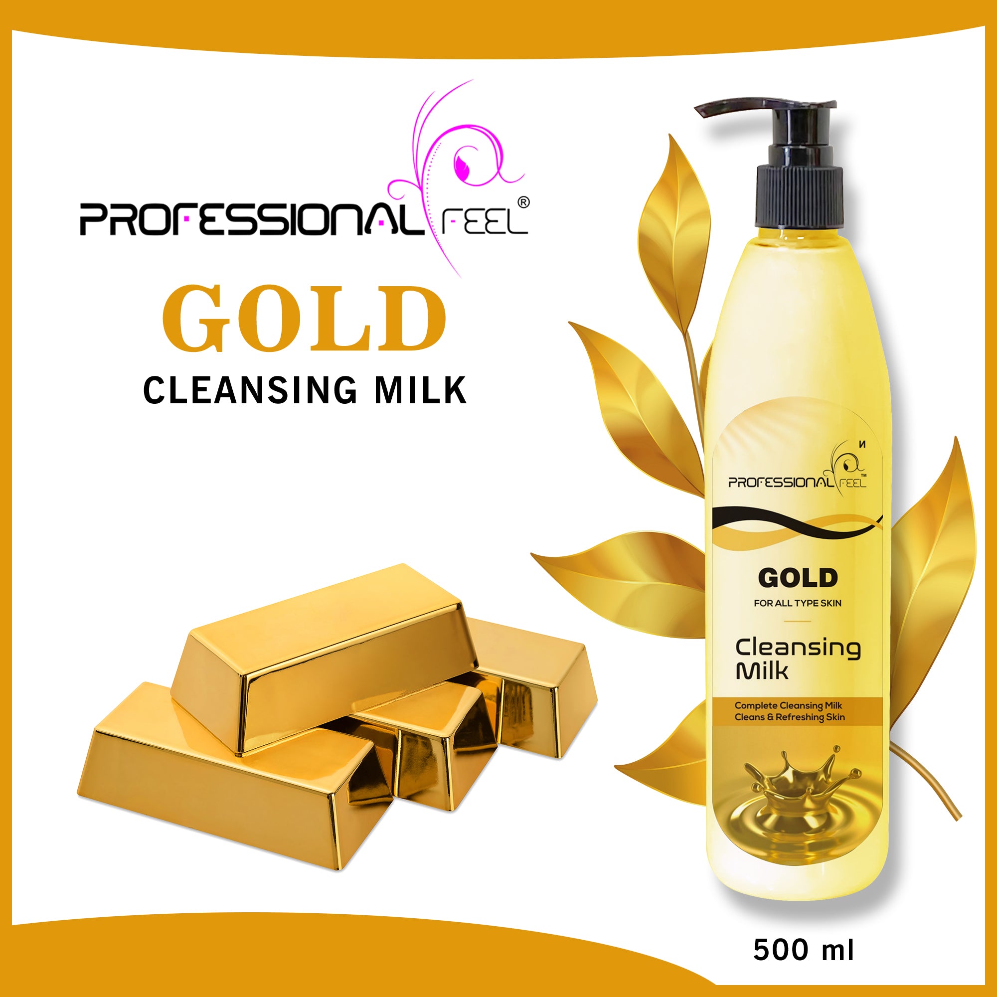 Professional Feel Gold Cleansing Milk (Smooth Soft & Clean Skin) Healthy & Brightening Skin Face Wash  (500 ml)