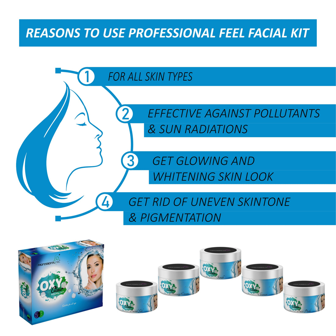 Professional Feel Oxy Glow Facial Kit (250 G)