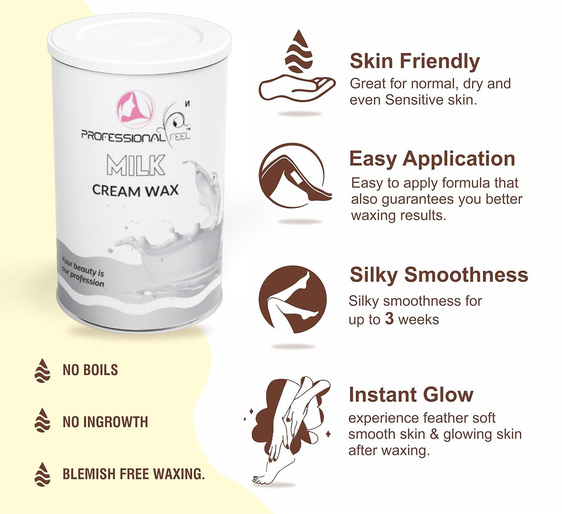 Professional Feel cream Milk wax with 32 wax strips, Cream wax Hair Removal advance formula Wax (800 g)