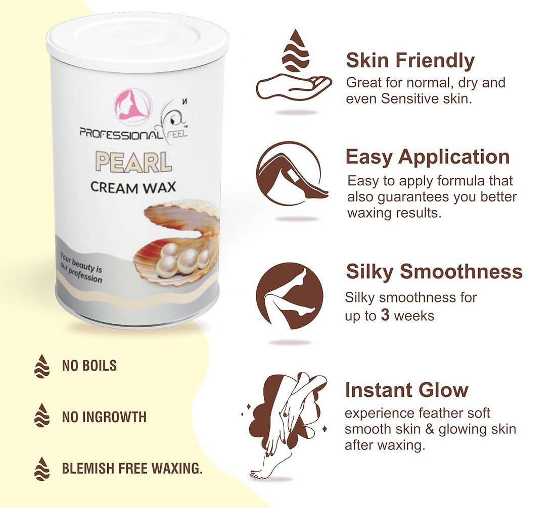 Professional Feel cream Pearl wax with 32 wax strips, Cream wax Hair Removal advance formula Wax (800 g)