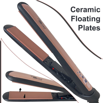 PROFESSIONAL FEEL F9 ABS Pro Neo Tress Titanium Floating Plates Hair Straightener For Women Hair Straightener  (Black)