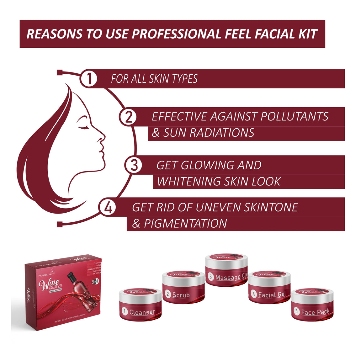 Professional Feel Red Wine Facial Kit (250 G)