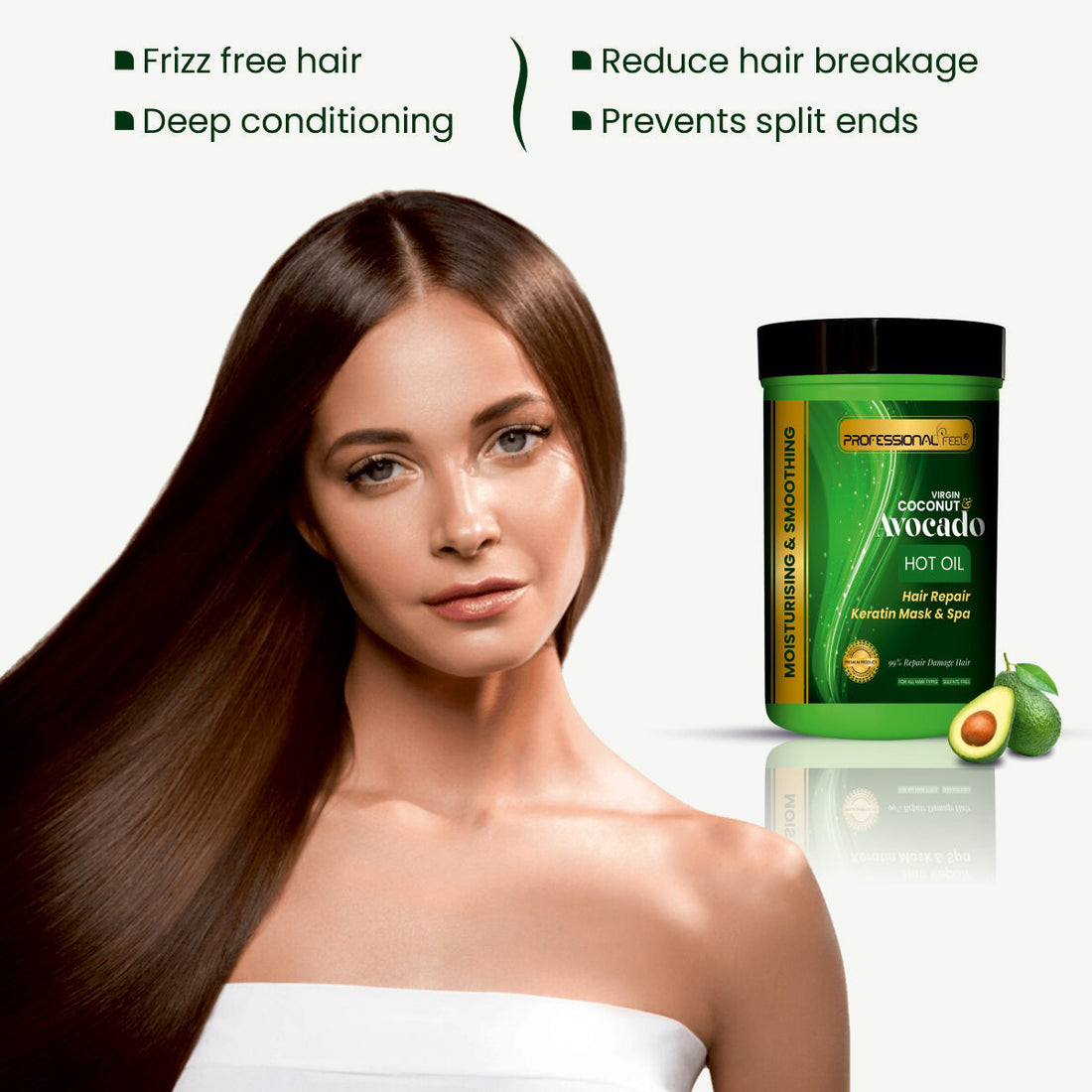 PROFESSIONAL FEEL Coconut & Avocado Oil Hair Repair Keratin Mask & Spa, Keratin Hair Spa Treatment (800 g)