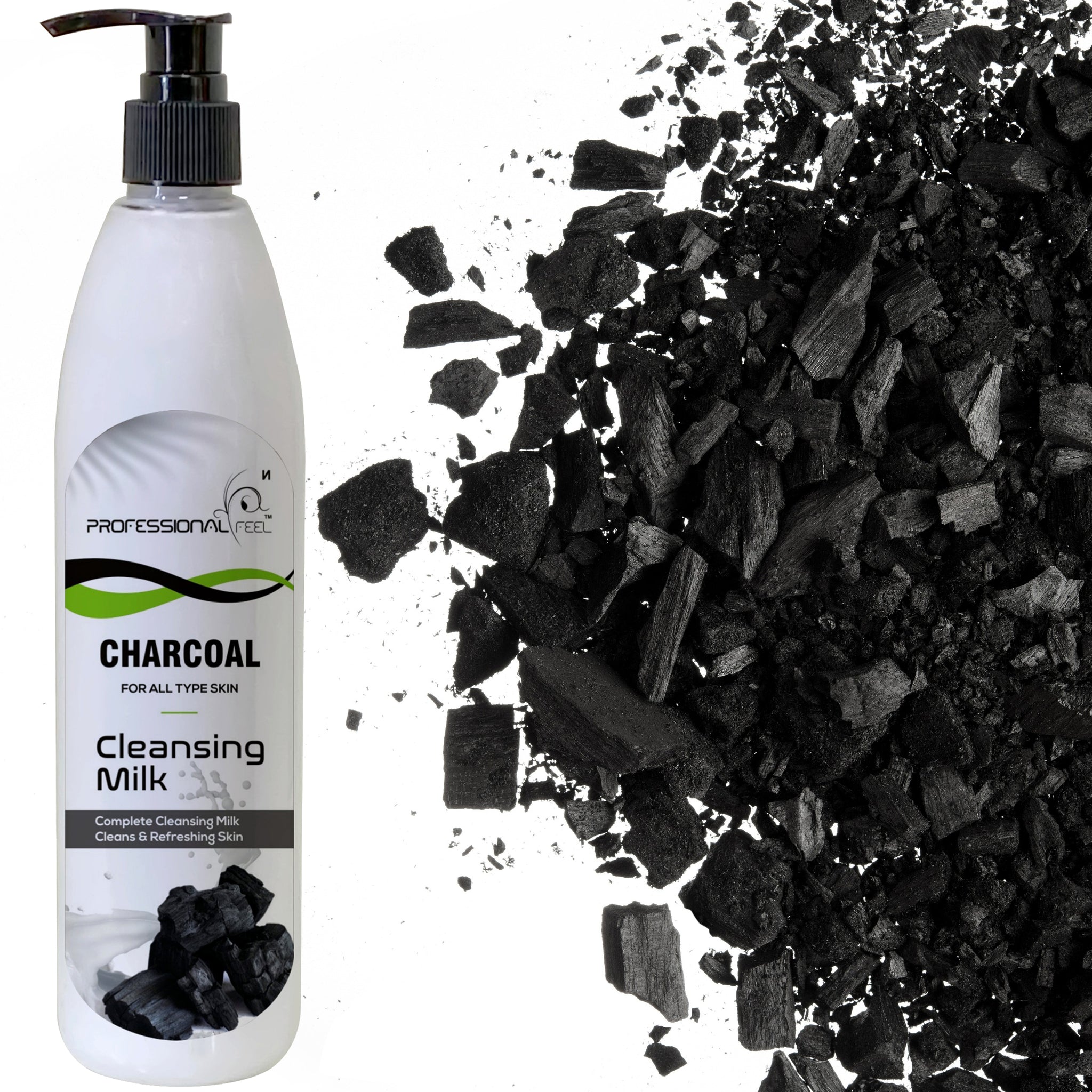 Professional Feel Charcoal Cleansing Milk (Smooth Soft & Clean Skin) Healthy & Brightening Skin Face Wash  (500 ml)