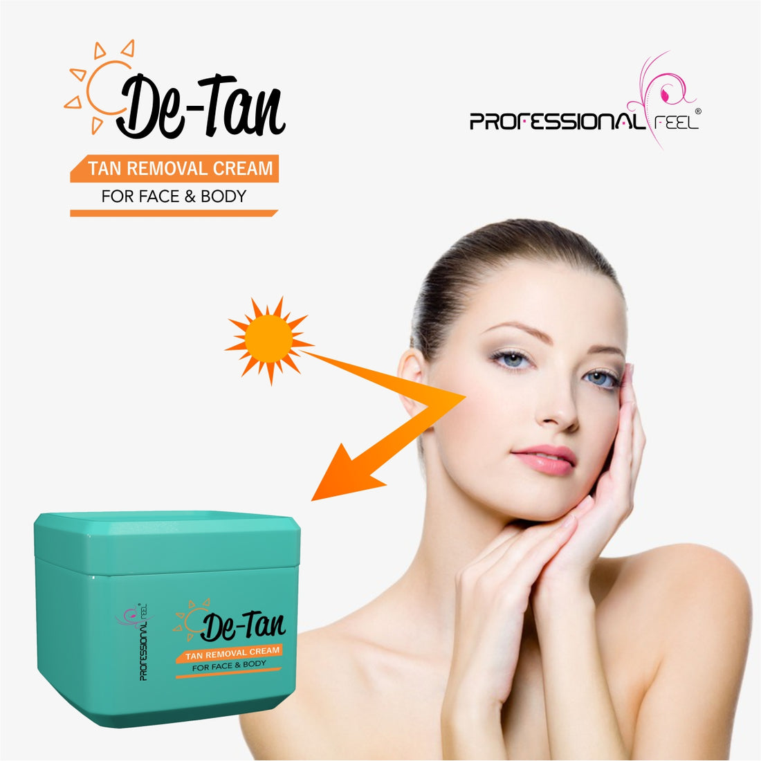 PROFESSIONAL FEEL De-tan Tan Removal Cream Pack Special For All Type Skin Fairness (100 g)