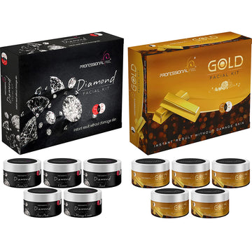 Professional Feel Herbal Diamond + Gold Facial Kit, Special Combo kit (Pack of 2) 250 + 250 GM