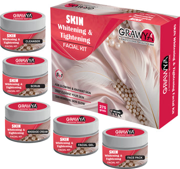 Grawya Professional Skin Whitening & Tightening Facial Kit For Women & Men Glowing skin Fairness (275 G) set of 5