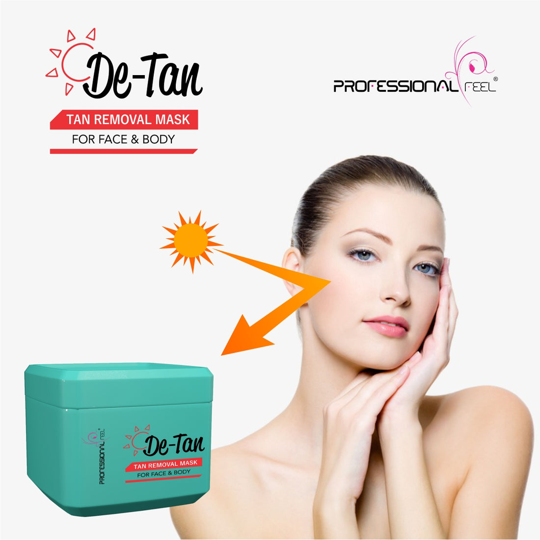 PROFESSIONAL FEEL De-tan Tan Removal Mask Pack Special For All Type Skin Fairness  (180 g)