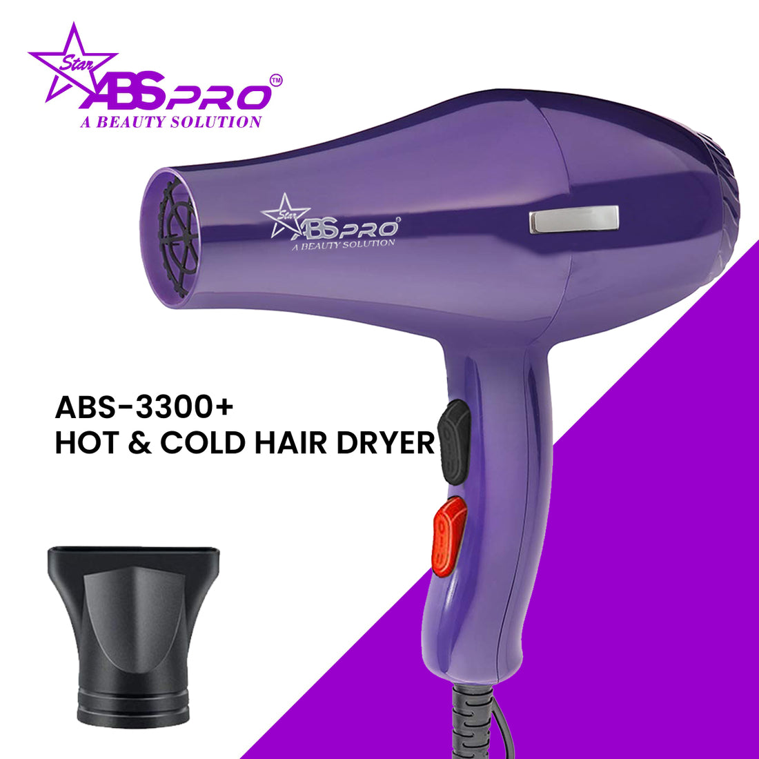 Professional Feel Hair Dryer for Men and Women with 2 Heat & 3 Speed Setting, Concentrator Nozzle, Diffuser and Removal Filter Hair Dryer