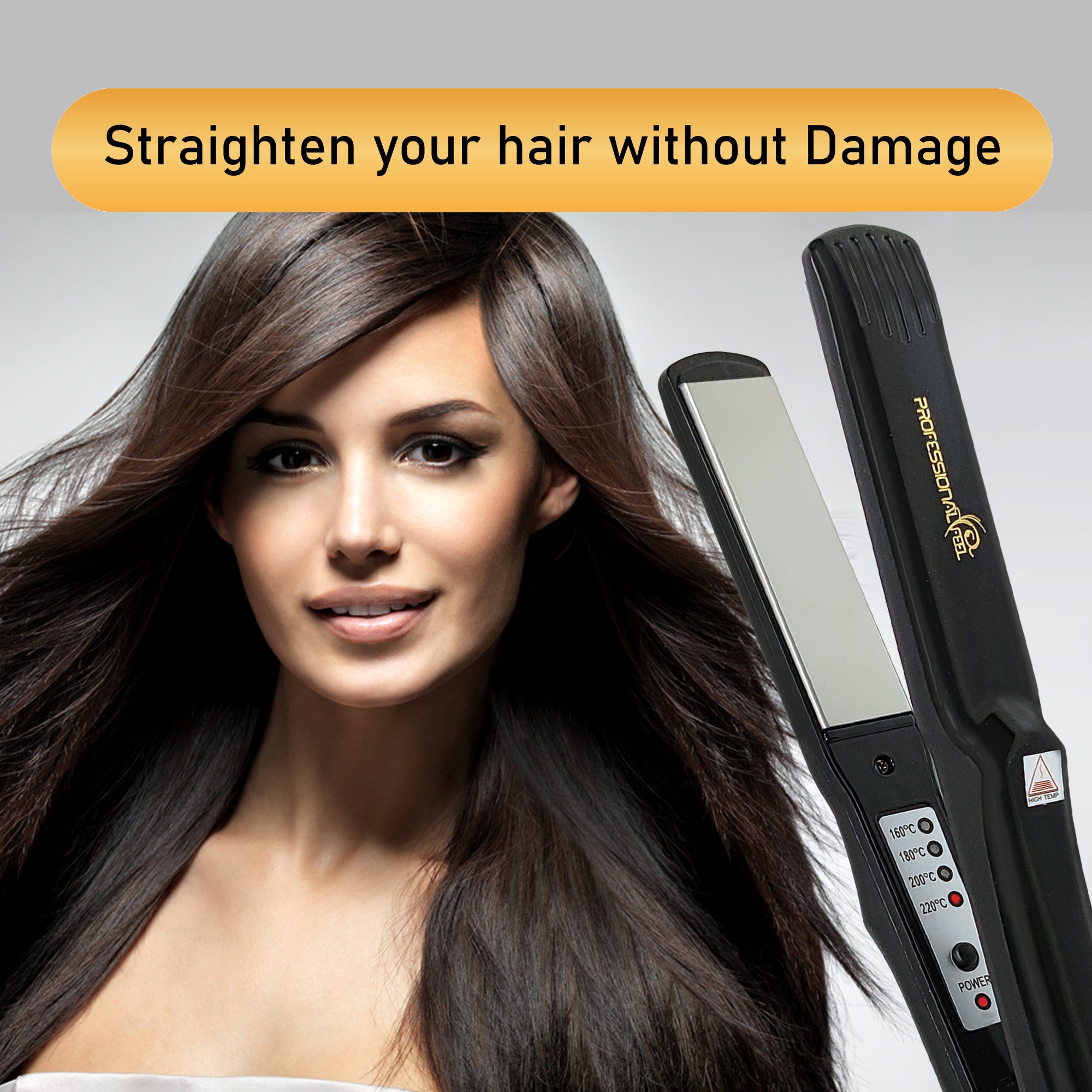 PROFESSIONAL FEEL PF- S9 Hair Straightener With 4 X Protection Coating Women's Hair Straightening Machine Hair Straightener (Black)